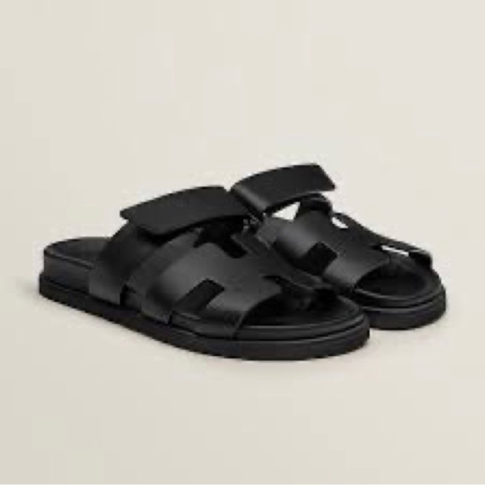 HERMES Chypre sandal BLACK SIZE 39 NWT